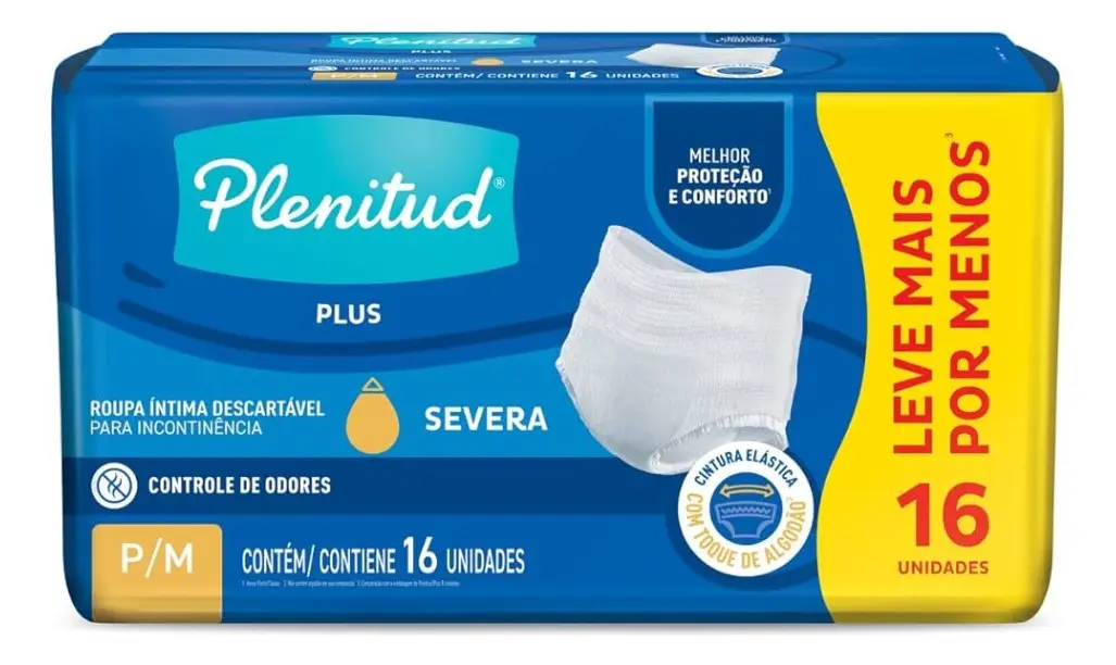 PAÑAL PANTS ADULTO PLENITUD PLUS 16UND TALLA P/M