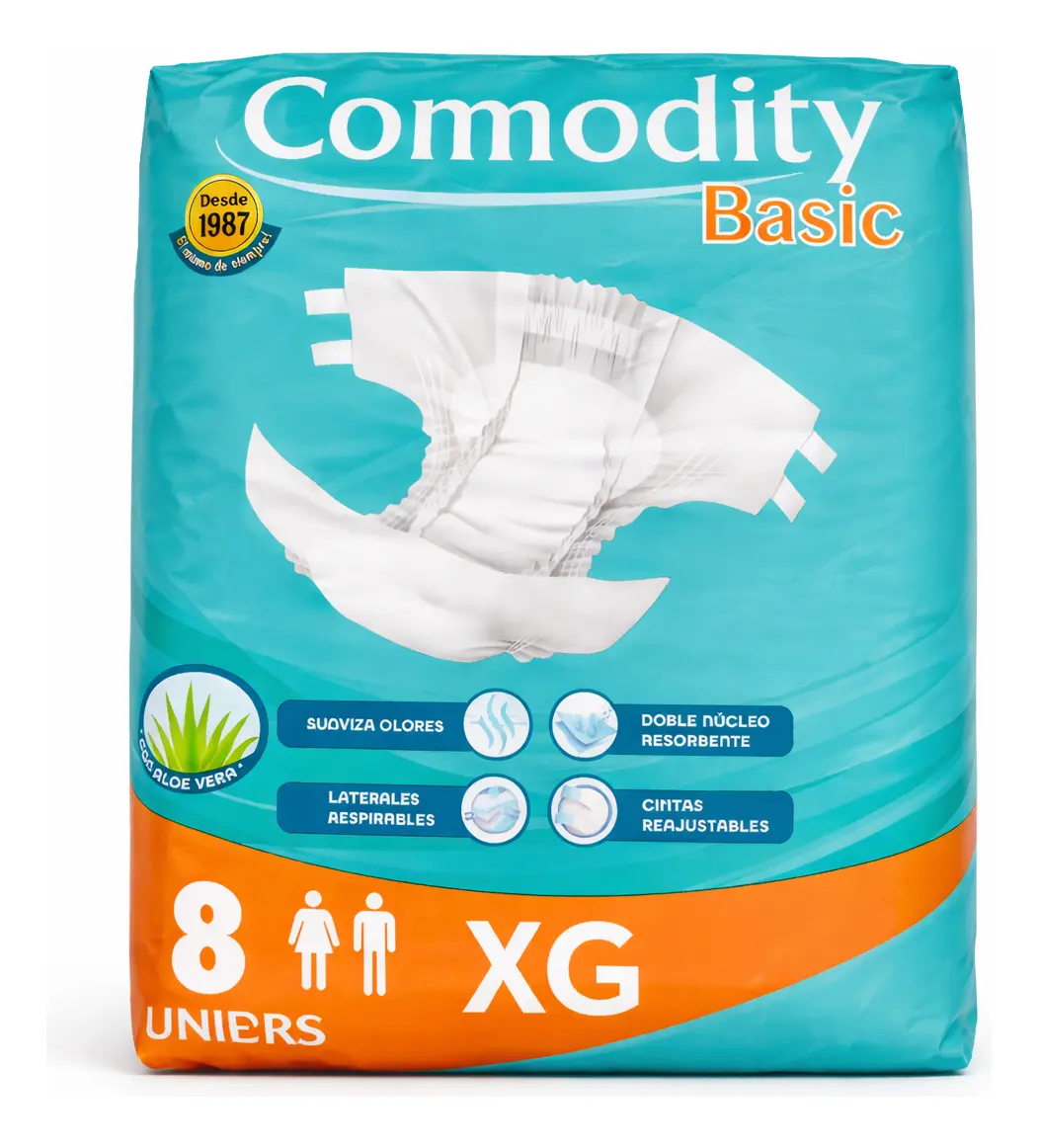 PAÑAL ADULTO COMODITY BASIC 8 UND TALLA XG